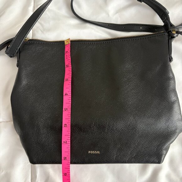 Fossil Jori Black Leather Purse Small Crossbody Gold Toned Hardware - Picture 13 of 13